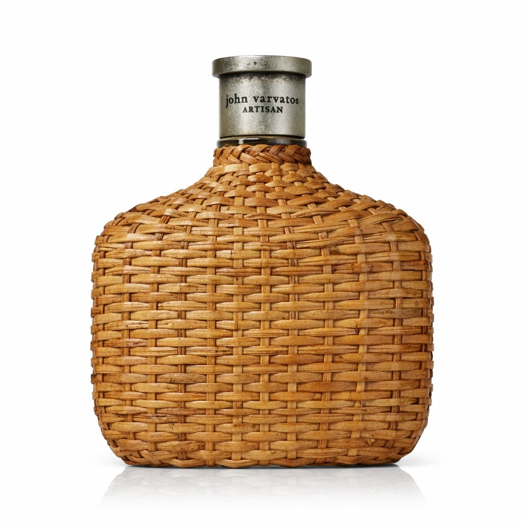 John Varvatos Artisan fragrance bottle with a woven texture.