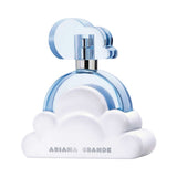 Ariana Grande Cloud perfume bottle shaped like a white cloud with a blue top.