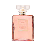 Chanel Coco Mademoiselle Eau de Parfum bottle with pink liquid.