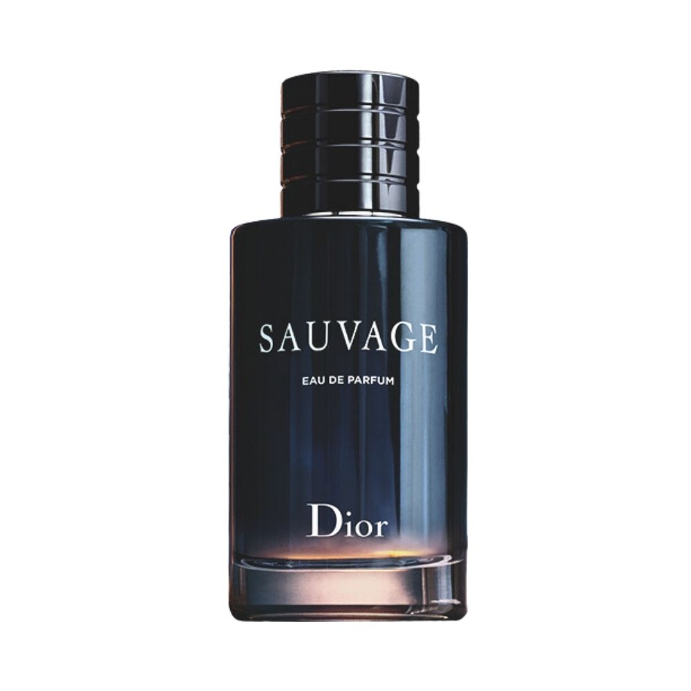 Dior Sauvage Eau de Parfum bottle with black cap and label.