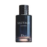 Dior Sauvage Eau de Parfum bottle with black cap and label.