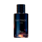 Dior Sauvage parfum bottle with "SAUVAGE PARFUM" and "Dior" text.