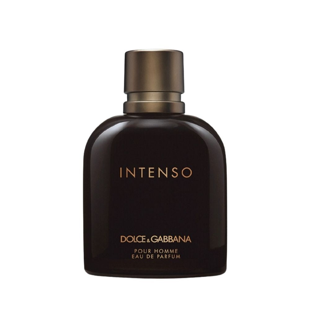 Dolce & Gabbana Intenso Eau de Parfum for men in a dark brown bottle.