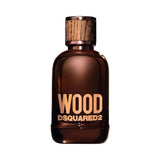 Dsquared2 Wood fragrance bottle with a wooden cap.