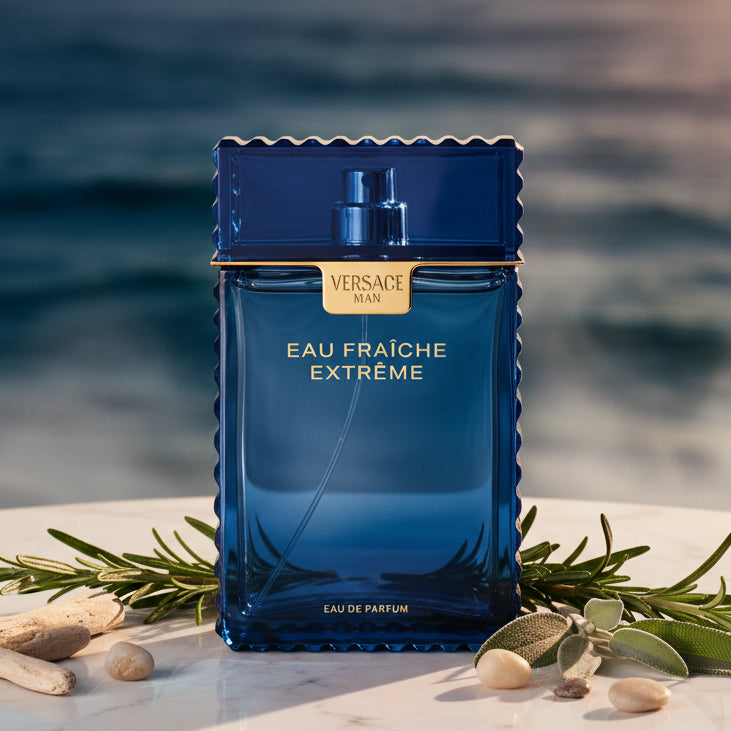 Versace Man Eau Fraîche Extrême Eau de Parfum bottle.