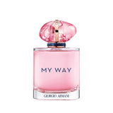 Giorgio Armani My Way Nectar perfume in a pink bottle with a pink cap.