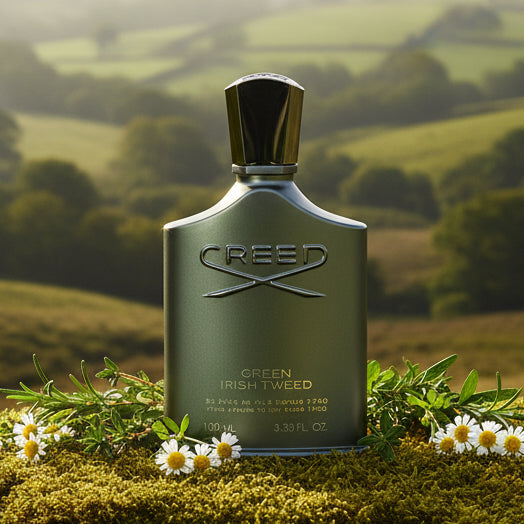 Creed Green Irish Tweed fragrance bottle.