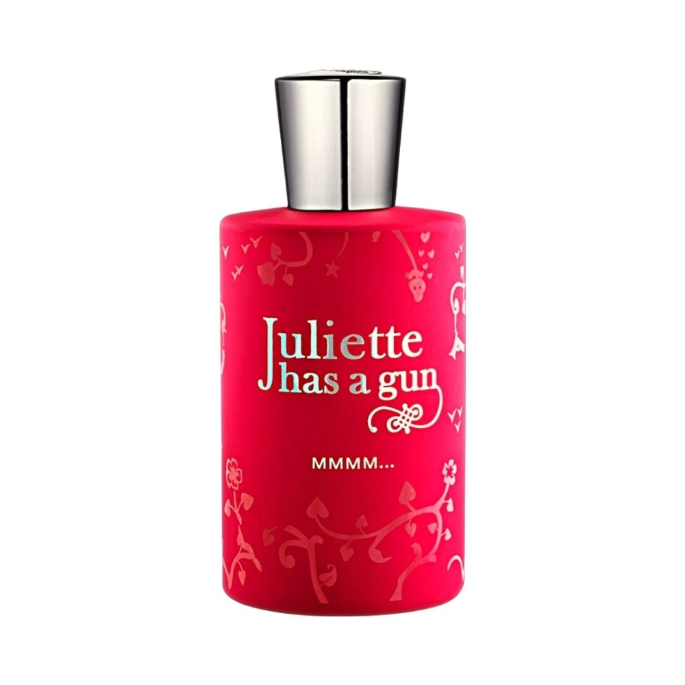 Juliette has a gun MMMM... perfume bottle with a pink body and silver cap.