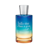 Juliette has a gun Vanilla Vibes perfume bottle with a gradient blue to orange glass bottle.