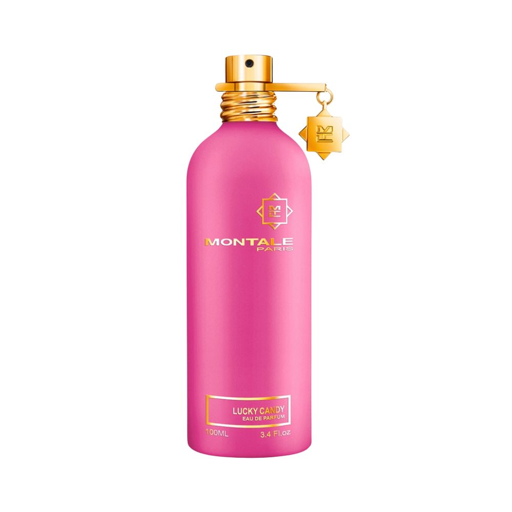 Montale Lucky Candy Eau de Parfum in a pink bottle.