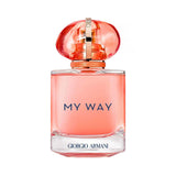 Giorgio Armani My Way Ylang perfume bottle with pink liquid.