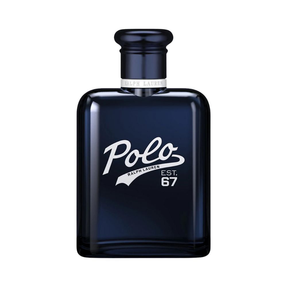 Polo 67 Eau De Toilette by Ralph Lauren in a dark blue bottle.
