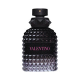 Valentino Uomo Born In Roma fragrance bottle with a black studded design.